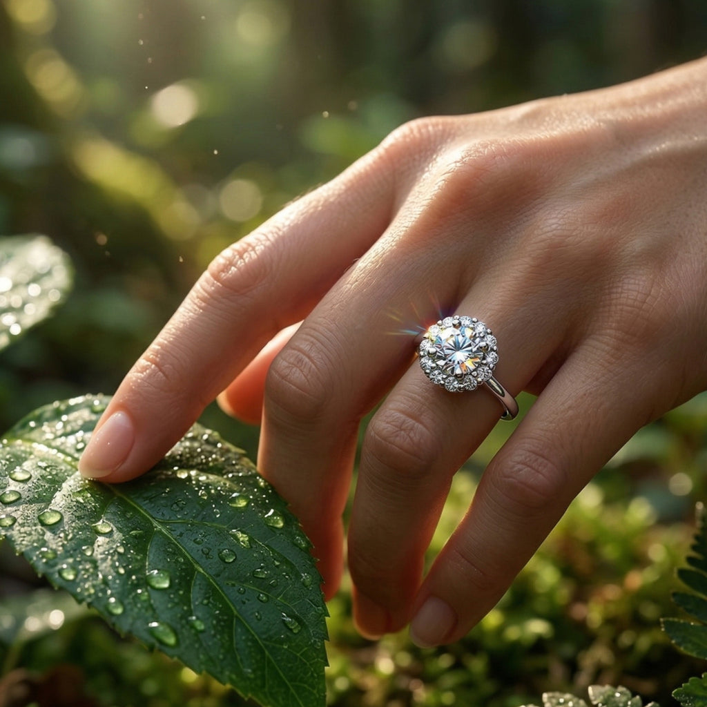 Floral Crown Stone Ring 925 Silver Large