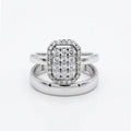 Double Band Rectangle Stone Ring