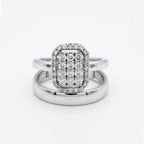 Double Band Rectangle Stone Ring