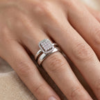 Double Band Rectangle Stone Ring