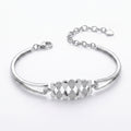 Silver Multi Infinity Pave Bangle Bracelet