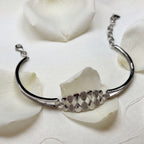 Silver Multi Infinity Pave Bangle Bracelet