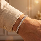 Channel Set Princess Tennis Bracelet 925 Sterling Silver