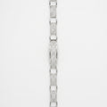 Open Cuff Pave Plate Link Bracelet 925 Sterling Silver