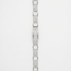 Open Cuff Pave Plate Link Bracelet 925 Sterling Silver