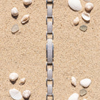 Open Cuff Pave Plate Link Bracelet 925 Sterling Silver