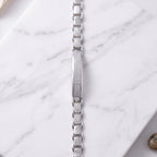 Mariner Pave ID Centre Bracelet 925 Sterling Silver