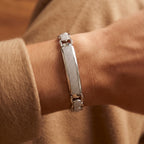 Mariner Pave ID Centre Bracelet 925 Sterling Silver