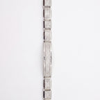 Pyramid Stud Pave Centre Link Bracelet 925 Sterling Silver