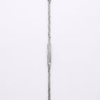 Franco Chain Pave ID Plaque Bracelet 925 Sterling Silver