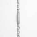 Centre Pave ID Block Link Bracelet 925 Sterling Silver