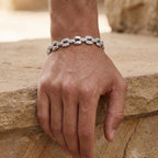 Mariner Pave Link Bracelet 925 Sterling Silver