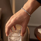Rope Chain Pave Station Bracelet 925 Sterling Silver