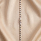 Box Chain Pave Cube Bracelet 925 Sterling Silver