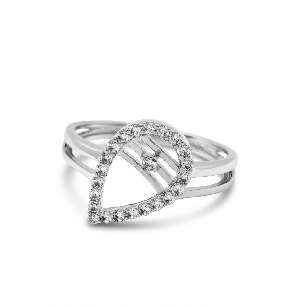 Leaf Wrap Ring 925 Silver Stone Loop