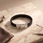 Six Square Pave Ceramic Bracelet 925 Sterling Silver