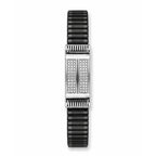 Twin Bar Pave Ceramic Bracelet 925 Sterling Silver