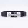 Cage Bar Pave Ceramic Bracelet 925 Sterling Silver