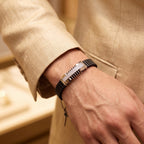 Cage Bar Pave Ceramic Bracelet 925 Sterling Silver