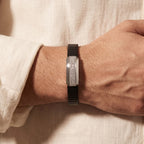 Classic Pave ID Ceramic Bracelet 925 Sterling Silver