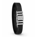 Architect Pave Plaque Ceramic Bracelet 925 Sterling Silver