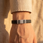 Architect Pave Plaque Ceramic Bracelet 925 Sterling Silver