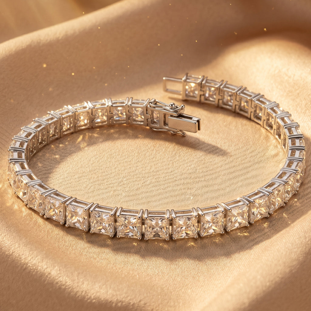 Princess Cut Tennis Bracelet 925 Sterling Silver