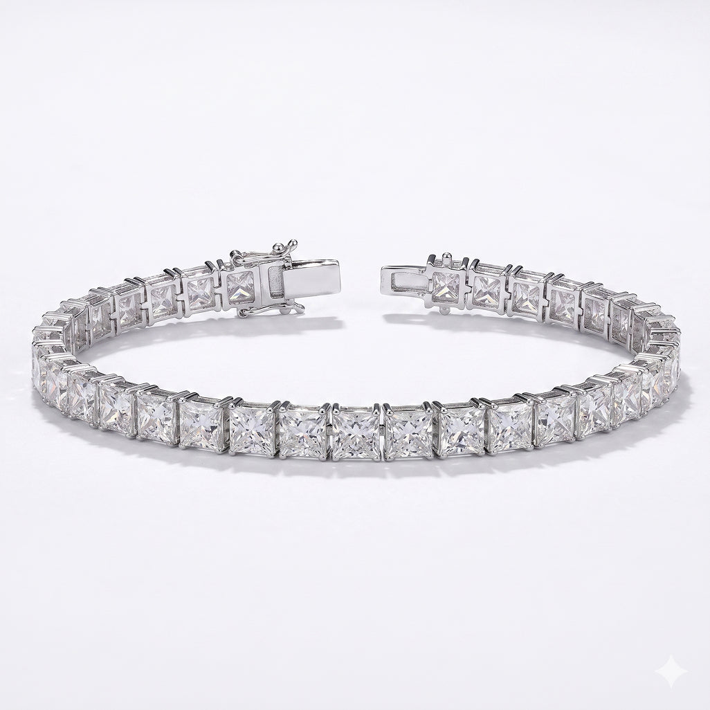 Princess Cut Tennis Bracelet 925 Sterling Silver