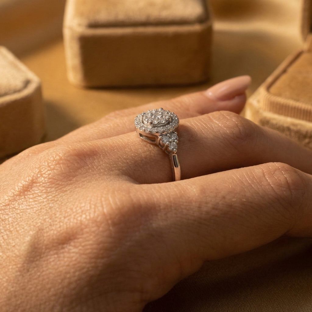 Multi-Shape Stone Cluster Ring