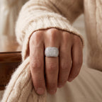 Cushion Dome Pave Signet Ring