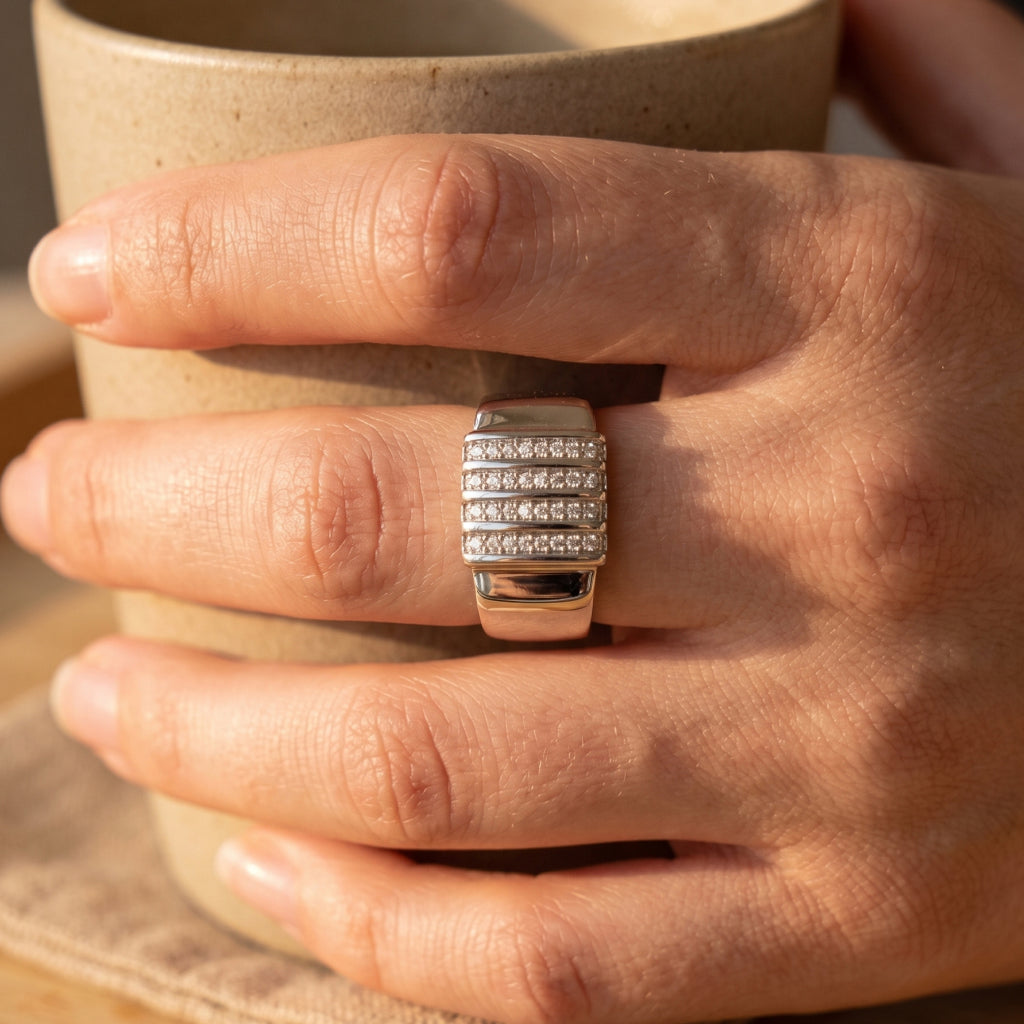 Black Rail Stone Signet Ring
