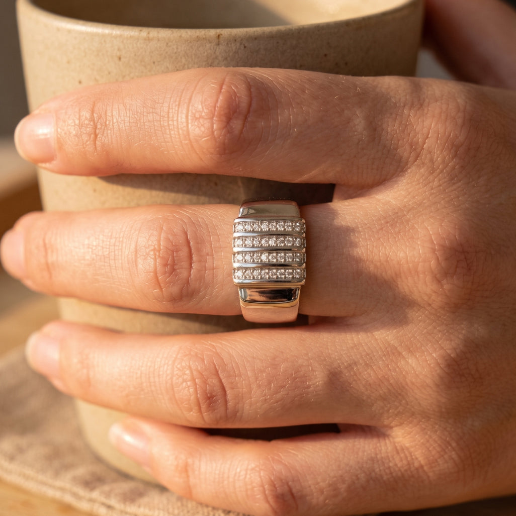 Black Rail Stone Signet Ring