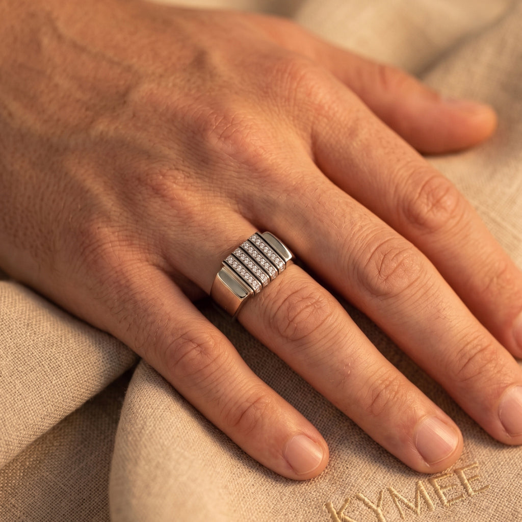 Black Rail Stone Signet Ring
