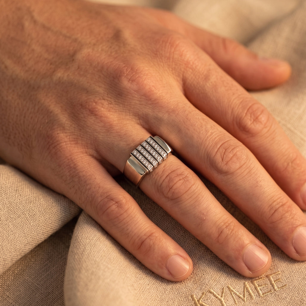 Black Rail Stone Signet Ring