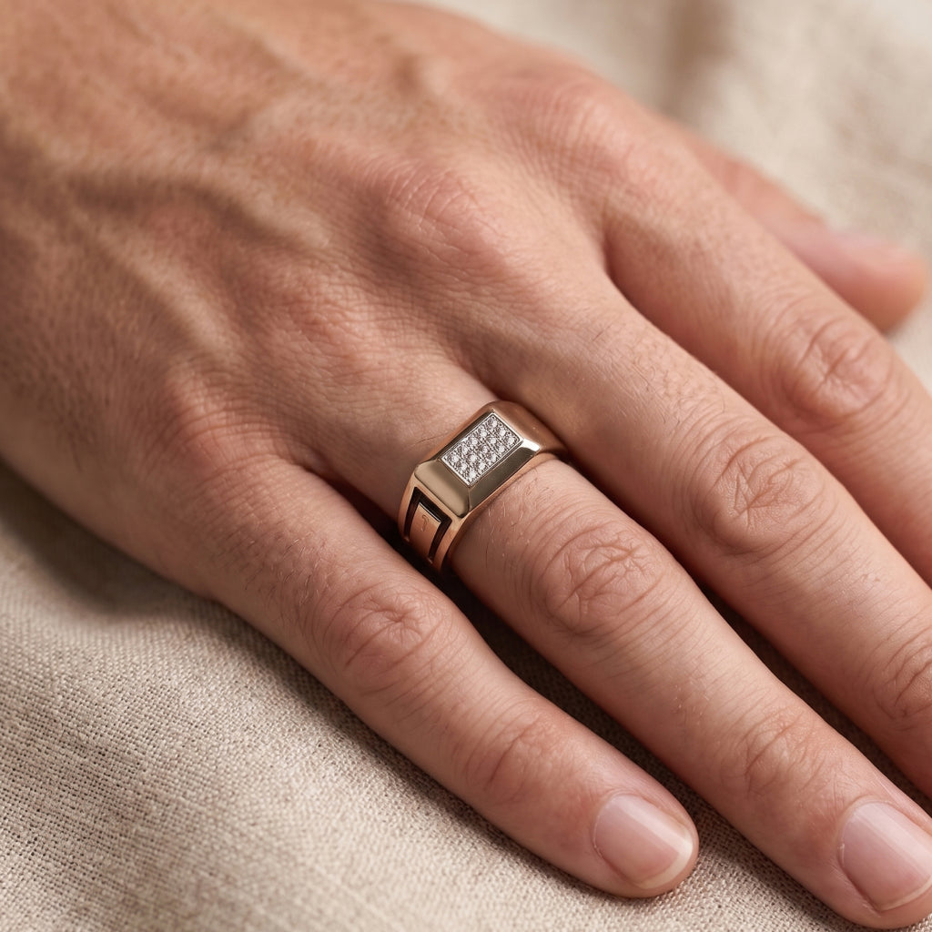 Stone Bar Onyx Signet Ring