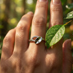 Teardrop Frame Stone Ring