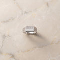 Lattice Hex Stone Bar Ring