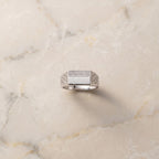 Lattice Hex Stone Bar Ring