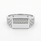 Lattice Hex Stone Bar Ring