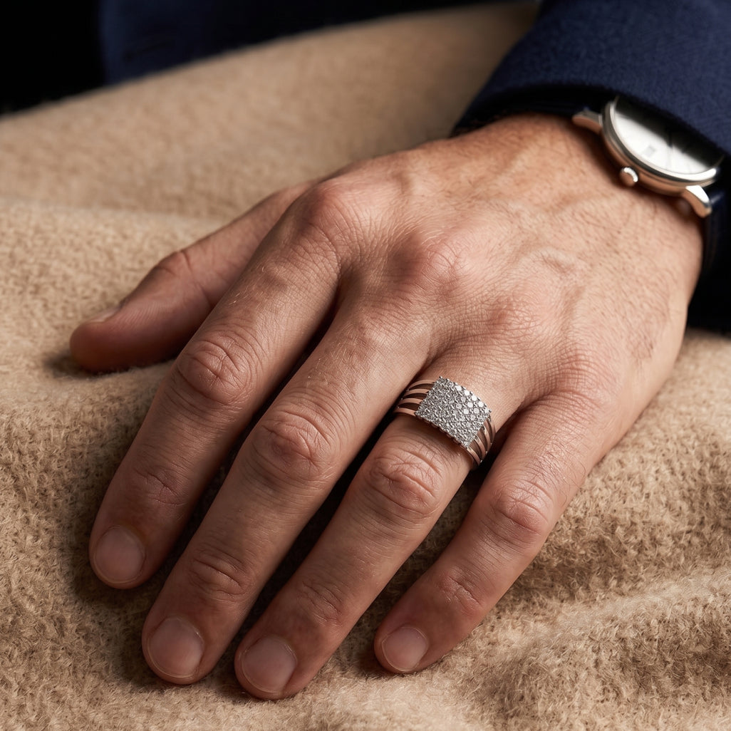 Five Row Stone Band Ring