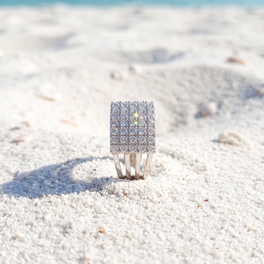 Five Row Stone Band Ring