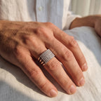 Five Row Stone Band Ring