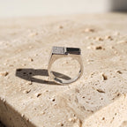 Stone & Onyx Block Signet Ring