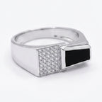 Stone & Onyx Block Signet Ring
