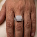 Grid Fence Signet Ring