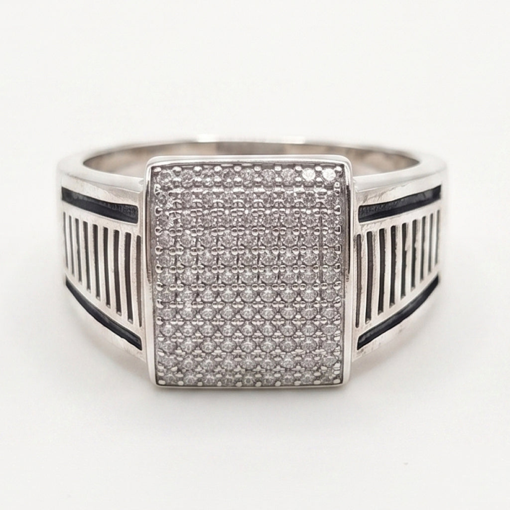 Grid Fence Signet Ring