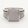 Grid Fence Signet Ring
