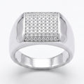 Square Pave Signet Ring