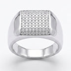 Square Pave Signet Ring