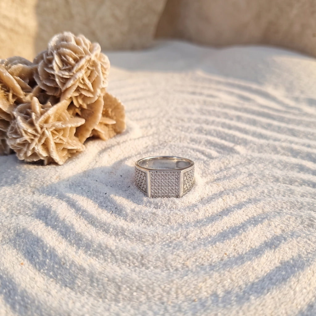 Honeycomb Signet Ring